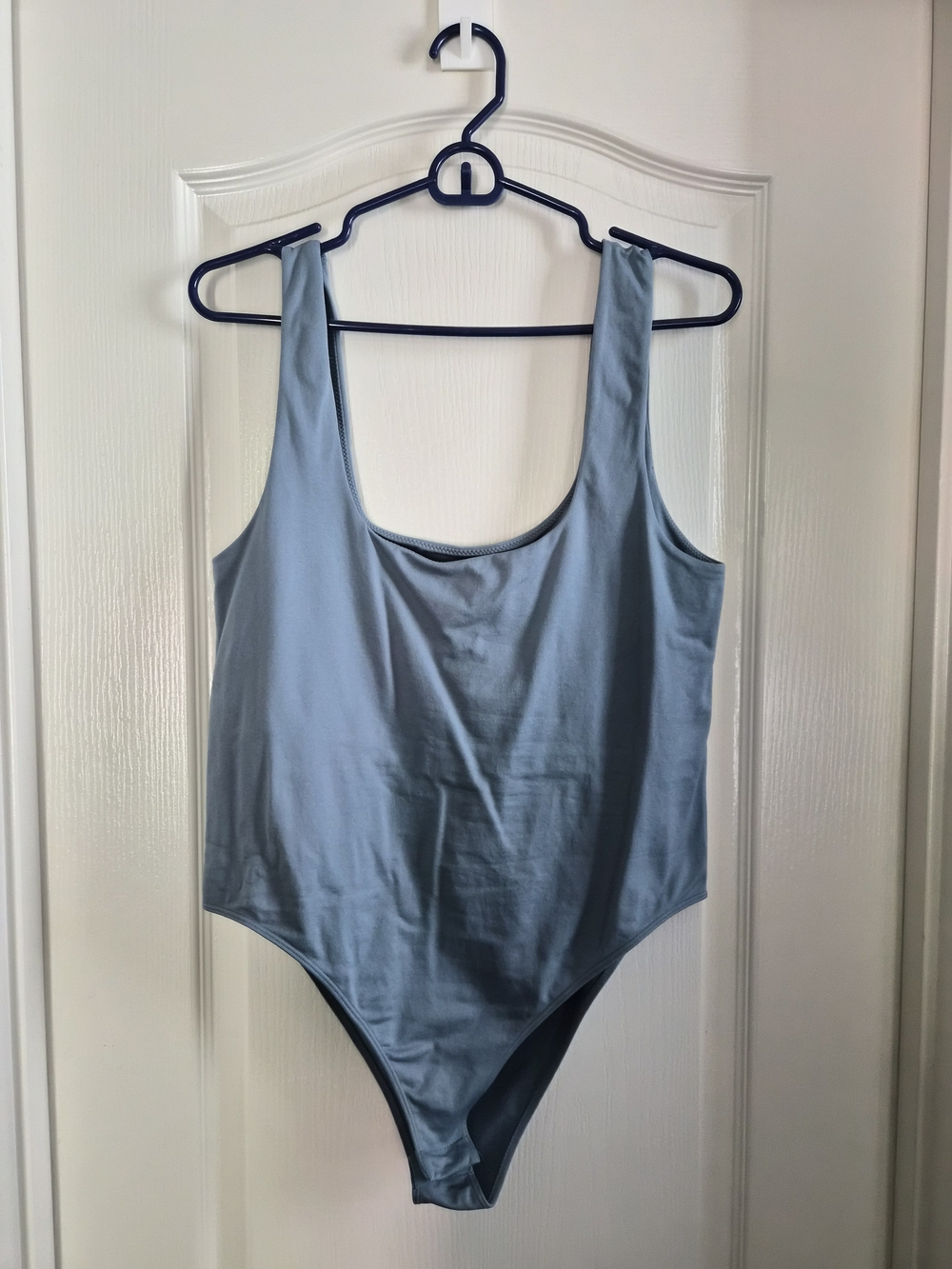 a new day Dusty Blue Scoop Neck Ribbed-Style Bodysuit